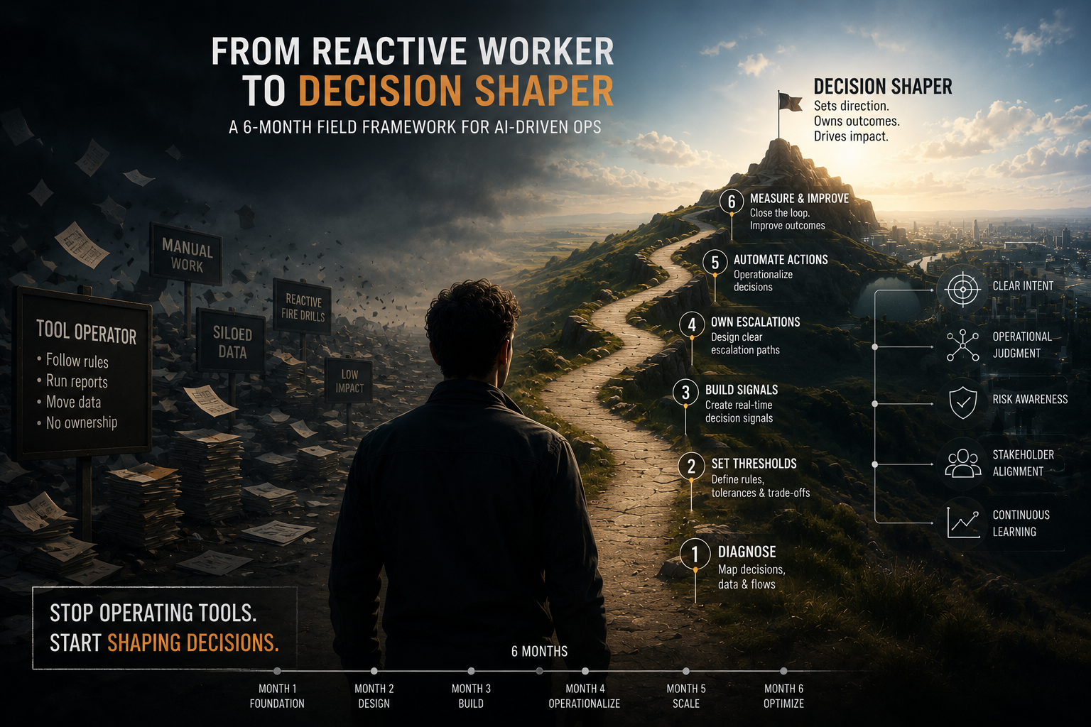 How to Become a Decision Shaper in 6 Months: A Field Framework for AI-Driven Ops