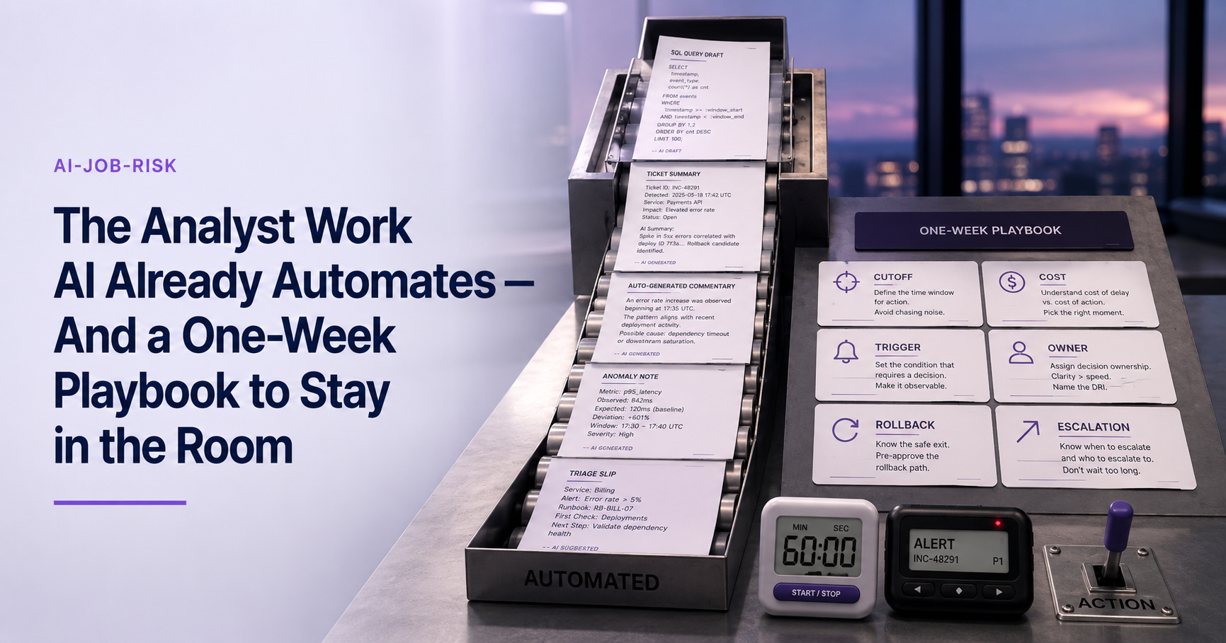 The Analyst Work AI Already Automates—and a One-Week Playbook to Stay in the Room